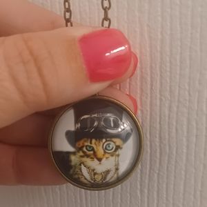 Cute Steampunk Cat Necklace
